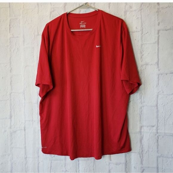 NIKE DRI-FIT Activewear Classic Crewneck Tee Red XXL - Picture 1 of 6